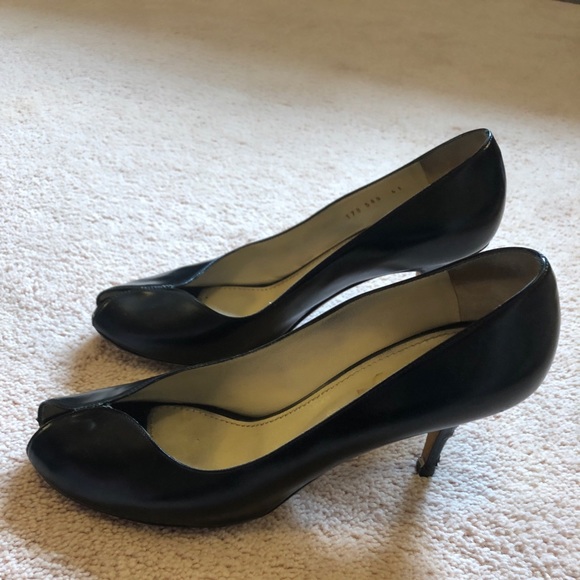 Yves Saint Laurent Shoes - YSL Yves St Laurent Black Open Toe Pumps Size 41
